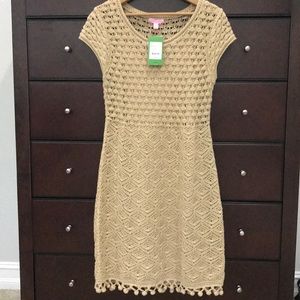 NWT Lilly Pulitzer Gold Sweater dress